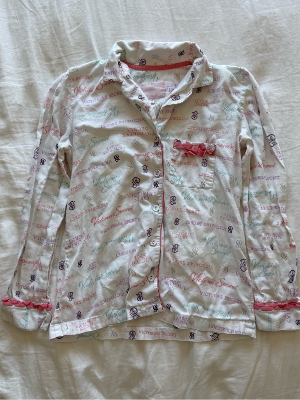 2009 victoria's secret cotton pj button up shirt